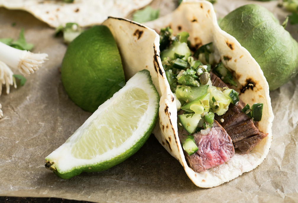 mexican taco and lime